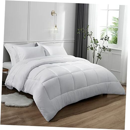 Comforter Sets-7 Pieces Bed in a Bag Comforter Set-Ultra Soft and Queen White
