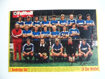 Chio Waldhof Mannheim 70er Jahre  Mannschaftsbild signiert Fussball-Woche N574
