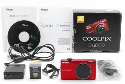 Near Mint w/ Box] Nikon COOLPIX S6000 Red Compact Digital