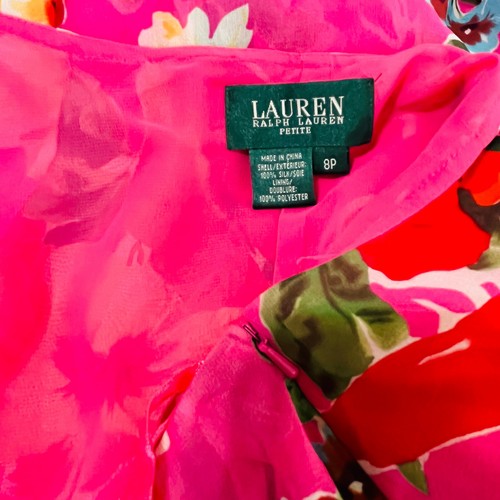 Falda Lauren Ralph Años 90 Y2K Seda Floral Pañuelo Dobladillo Volantes Hada Transparente Boho 8P - Imagen 14 de 19