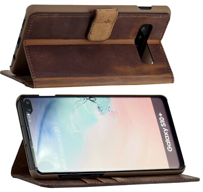 Suncase Leather Flip Case Phone Cover in Coffee for Samsung