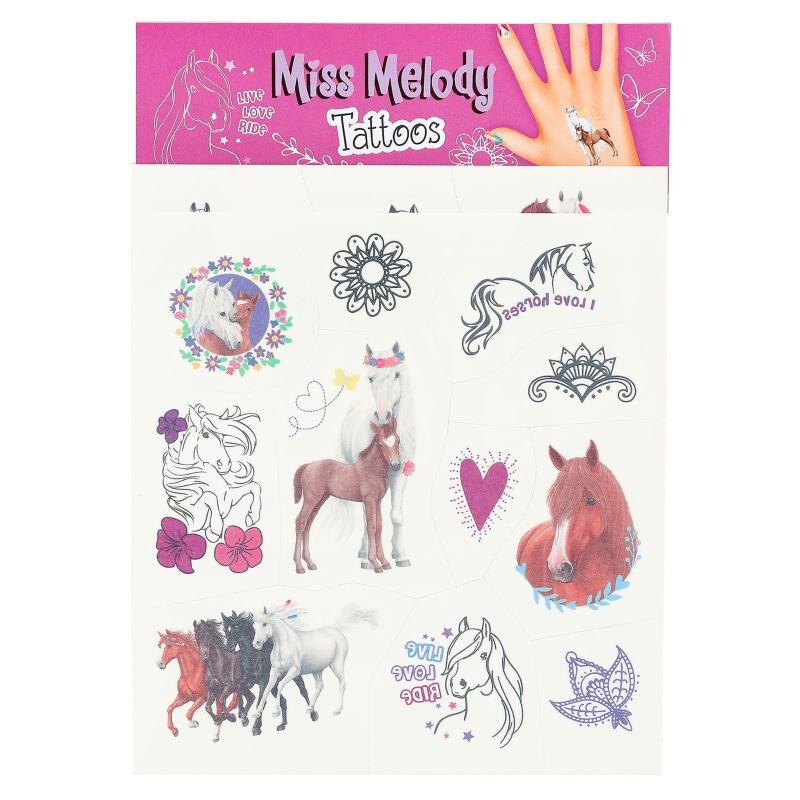 Miss Melody Tattoos Horse tattoo transfers set girls pony ponies horses gift NEW