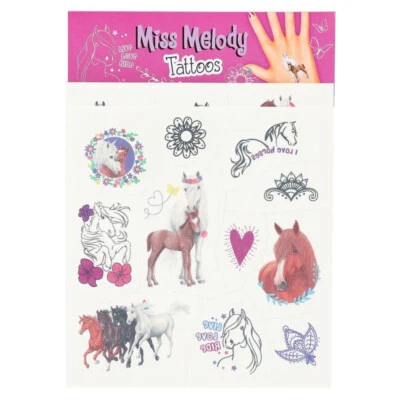 DEPESCHE Miss Melody Tattoos Horse tattoo transfers set girls pony ponies horses gift NEW