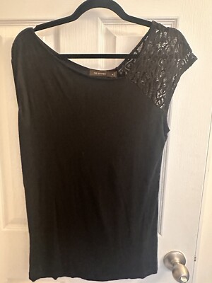 The Limited Womens Black Medium Sleeveless tank Top Shirt Top Lace Strap Accent