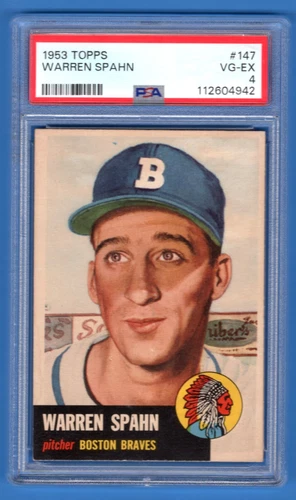 1953 TOPPS Warren Spahn # 147 PSA4 VGEX