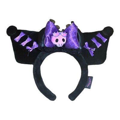 USJ Sanrio Kuromi Sequins Purple Bow headband ribbon Universal