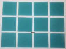 0116.30 -12 OPAQUE TURQUOISE BLUE 1" x 1" BULLSEYE 3mm THICK GLASS 90 COE