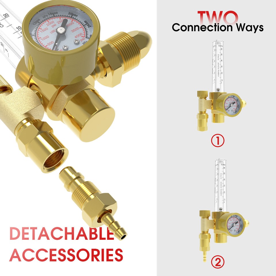Argon Regulator CO2 Mig Tig Welding Flow Meter Gas Regulator 6M Fast Installation Spring-Type Energy-Saving Compressed Air Pipe