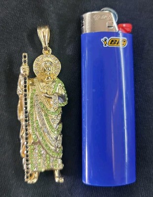 San Judas 2'' Anhänger Schmuck vergoldet St. Jude Oro Platiado