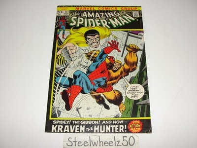 Amazing Spiderman #111 Comic Lot Marvel 1972 Gibbon Kraven The Hunter Romita Sr
