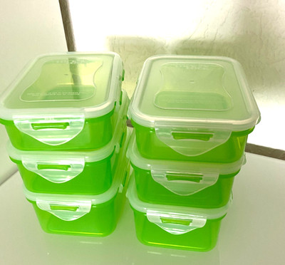6 x Lock &Lock DosenSet Butterdose Vorratsdosen 600+460+360ml limette/grün Dosen