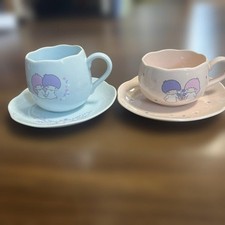 Sanrio Kiki Lala Little Twin Stars Cup Saucer 1976 Ceramic Vintage