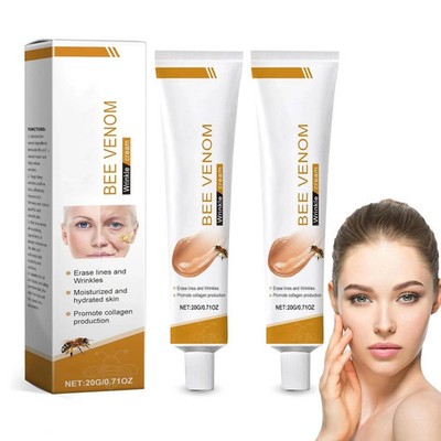2 Stück Bee Venom Bienengift Creme, Gesicht Bienengift Anti Falten Creme, Hals.