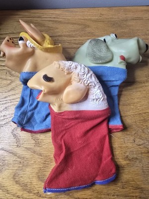 Vintage 1960 Shari Lewis Lambchop Charlie Horse Hush Puppy Hand Puppets Tarcher
