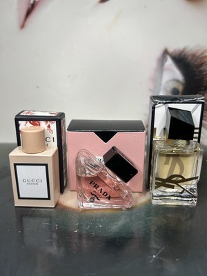 3 NIB Mini Perfumes! YSL LIBRE edp, Gucci BLOOM, Prada PARADOXE 7ml splash