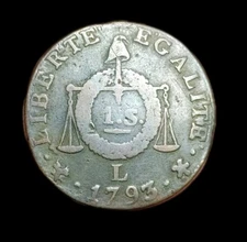 Louis XVI, 1 Sol Alle Balance 1793 L Bayonne