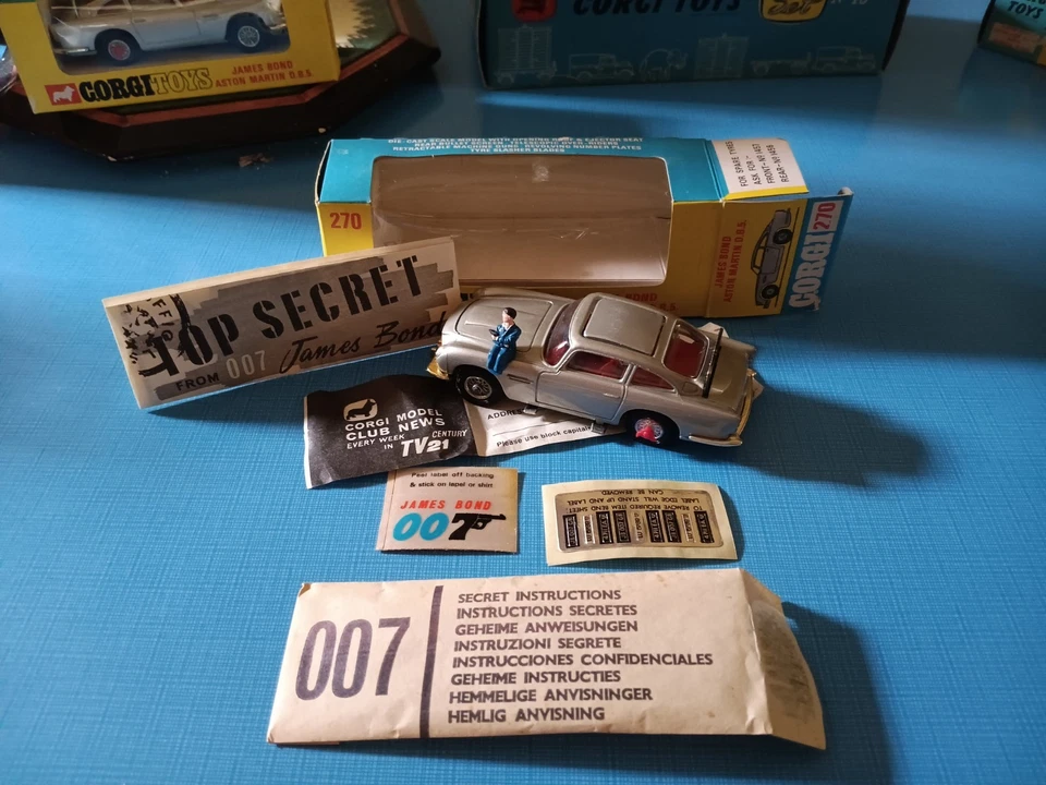 corgi toys aston martin james bond boite origine 270 ultra neuve epoque - Photo 1/4