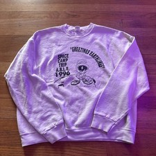 Vintage Looney Tunes Marvin The Martian Space Camp Crewneck Sweatshirt 90s XL