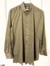 Authentic Dolce & Gabbana Silk / Cotton Shirt Men Olive Green Size 40 / 15.75