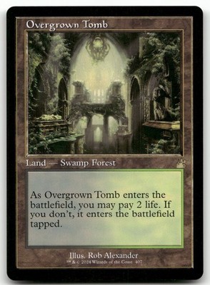 Overgrown Tomb (Retro Frame) #407 (NM) Ravnica Remastered RVR Magic MTG