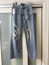 NWT Aeropostale Distressed High Rise Baggy Non Stretch Jeans - OR