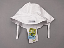 Flap Happy Sun Hat Kids Large White UPF 50 Bucket Beach Cotton Summer Cap BNWT