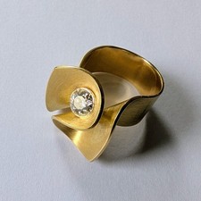 Damenring 750 Gold mit 0.5kt Brillant Gr.54.5