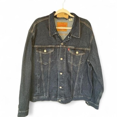 NWT Levi s Standard Denim Trucker Jacket Men s XL Dark Wash Jean Jacket