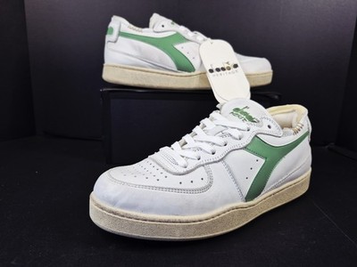 DIADORA HERITAGE MI BASKET LOW CUT WHT STONE GREEN 5/5.5/7M 6.5/7/8.5W NIB $240
