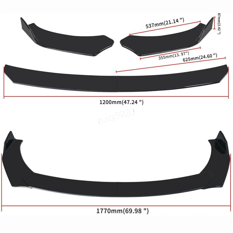 For Chrysler 200 2011-2017 Front Bumper Lip Spoiler Splitter+Side Skirt+Rear Lip - Изображение 2 из 4