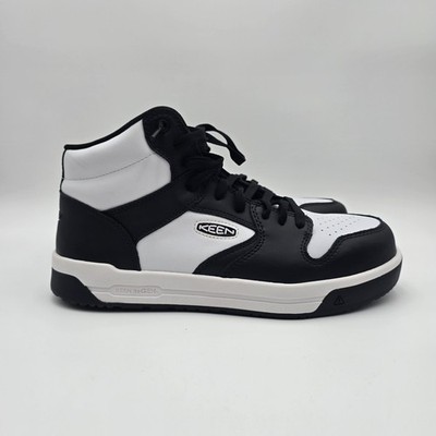 KEEN Utility Overton Mid Work Shoes Men s 10 EE Carbon Toe White Black NEW