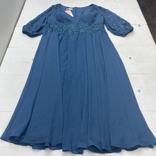 JJ's house Mother Of The Bride Ink Blue Lace Chiffon A Line Dress Women's 20
