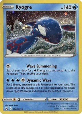 KYOGRE 036/159 CROWN ZENITH POKEMON PROMO (COSMO HOLO, NM) | eBay