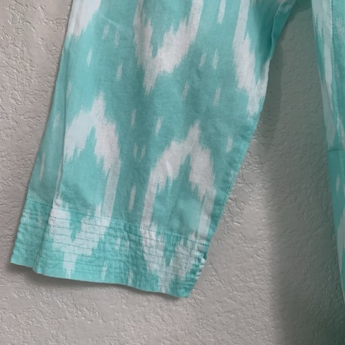 Vestido Natori Mujer L Maxi Caftán Algodón Estampado Ikat Manga Larga Ligero - Imagen 14 de 18