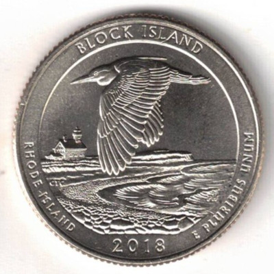 2018-D Brilliant Uncirculated Block Island Wildlife Refuge 25 Cent Coin!