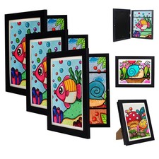 Orankay Kids Art Frame 3Pack Black 8.5x11 Holds 150 Changeable Front Opening