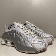 Nike Shox R4 GS White Metallic Silver Kids Size 5Y Womens 6.5 Athletic Sneaker