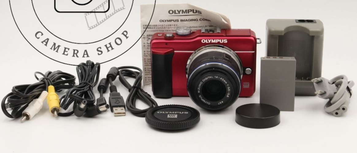 OLYMPUS PEN E-PL1s Mirrorless Camera Red 12MP M.Zuiko 14-42mm f