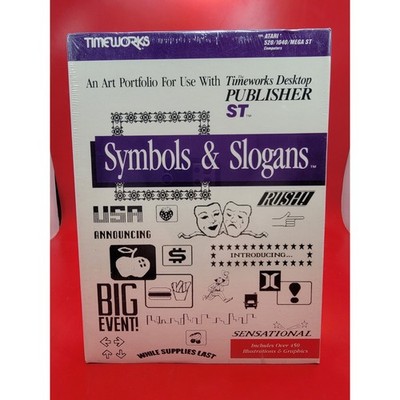 Timeworks Publisher Atari 520/1040/Mega ST Symbols & Slogans Sealed New