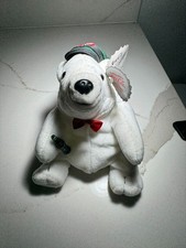 Coca-Cola Polar Bear Plush Bean Bag 1998 Driver Cap Bow Tie Coke Bottle 0140