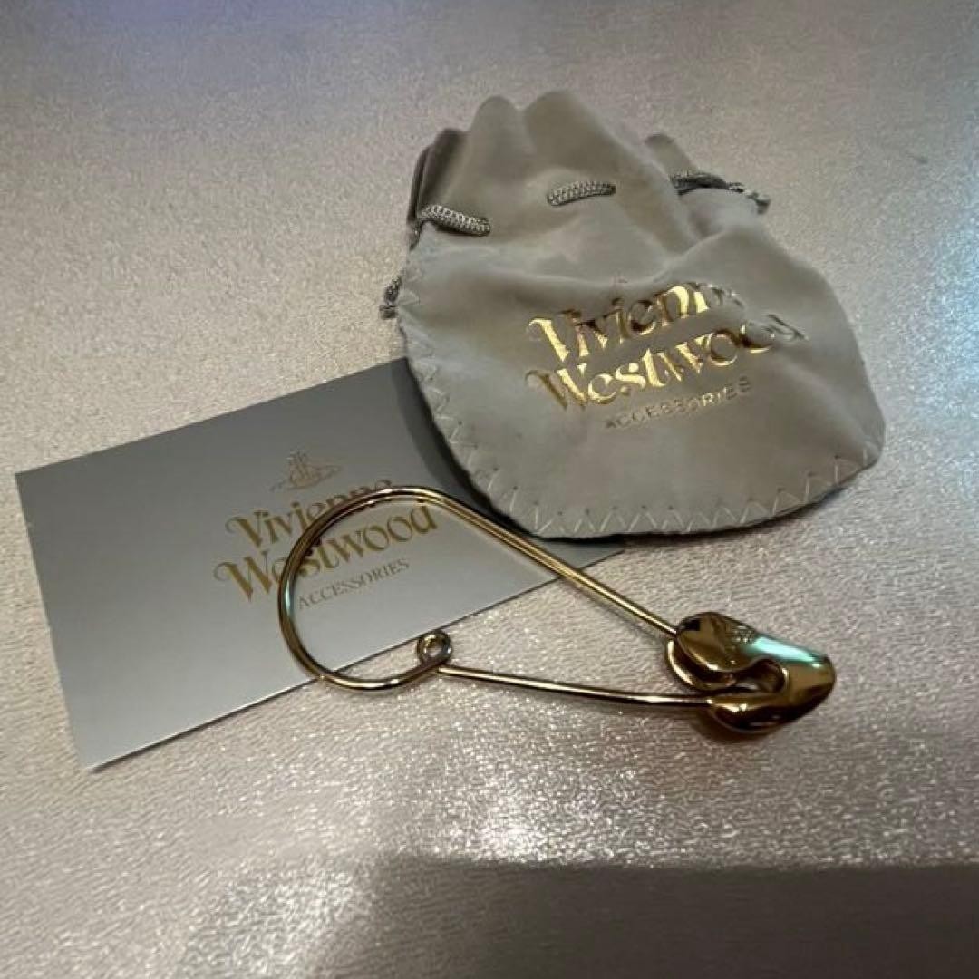 Vivienne Westwood Safety Pin Brooch Gold-tone Metal Penis Motif