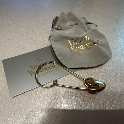Vivienne Westwood Safety Pin Brooch Gold-tone Metal Penis Motif