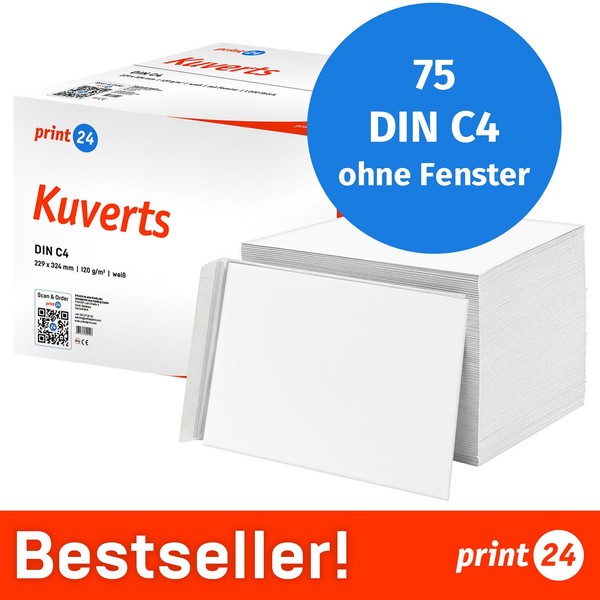 Neu: BriefumschläGe Ohne Fenster, DIN C4, 75 StüCk-image