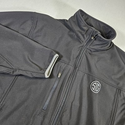 Sig Sauer Jacket Mens XL Softshell Black Fleece Lined Tri Mountain Performance