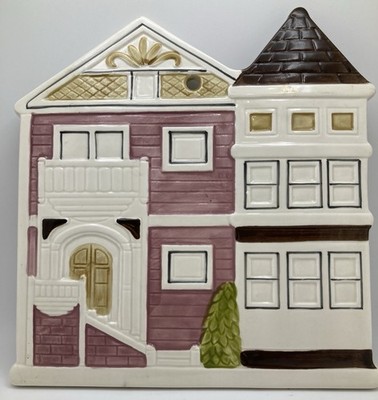 VTG OTAGIRI Victorian San Francisco Row House Wall Plaque / Trivet JAPAN Art SFO