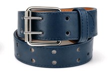 Kids Boys Navy Blue School Uniform Genuine Leather Two Hole Belt All Sizes