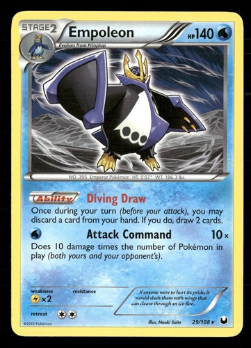 Empoleon 29/108 Rare Dark Explorers Pokemon Lightly Played