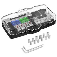 Fused Power Distribution Block Car Audio 4 Way MIDI Mini-ANL Fuse Block 12V 0/4