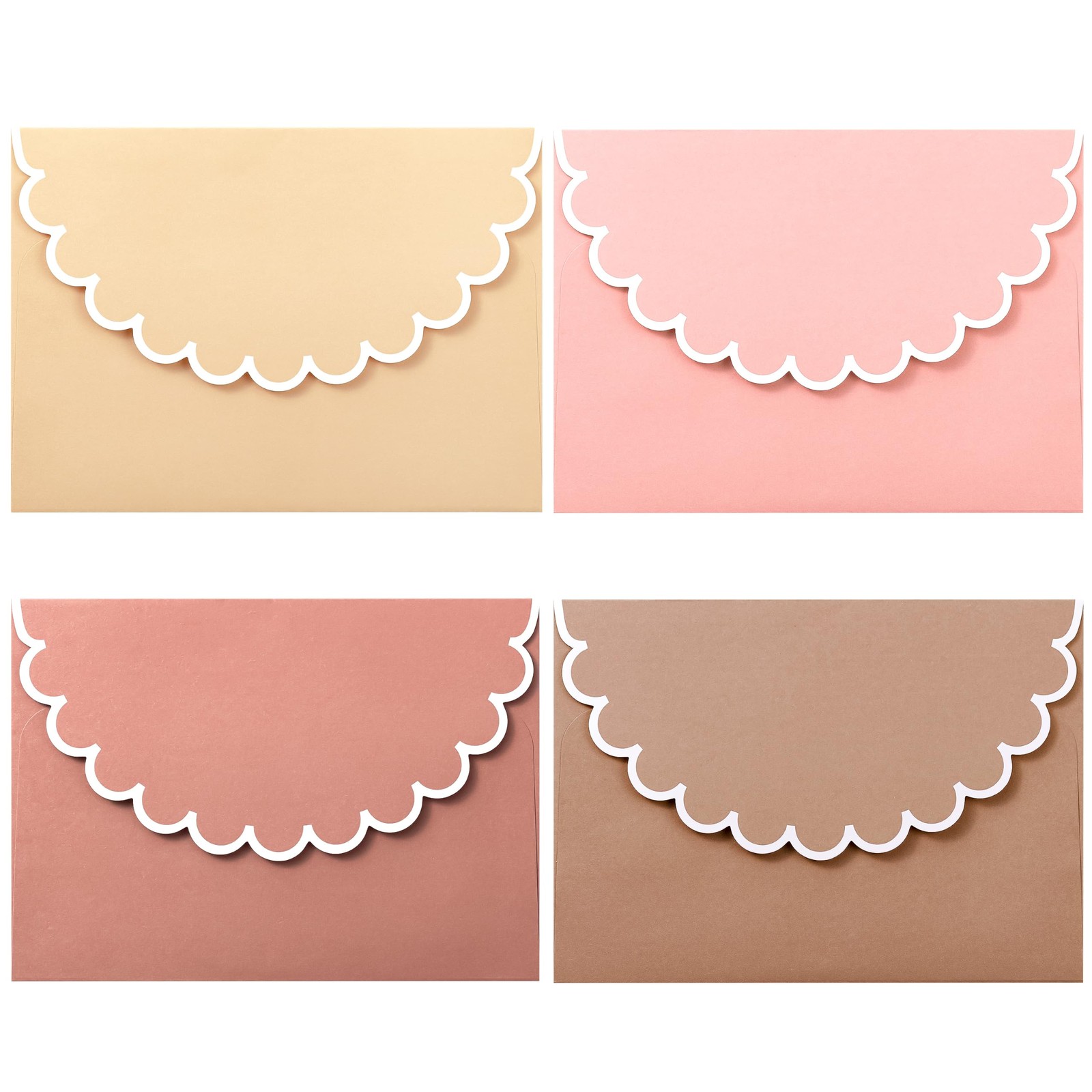 Crisky 50 Pcs 4 Assorted Blush Color Scheme A7 Envelopes