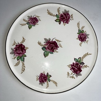 VTG Royal Tudor Ware Cake Plate 11'' Barker Bros. England Roses Floral